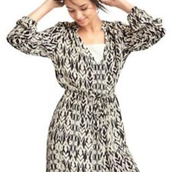 Gap Ikat Print Cinch Waist Dress Sz S - Picture 2 of 14